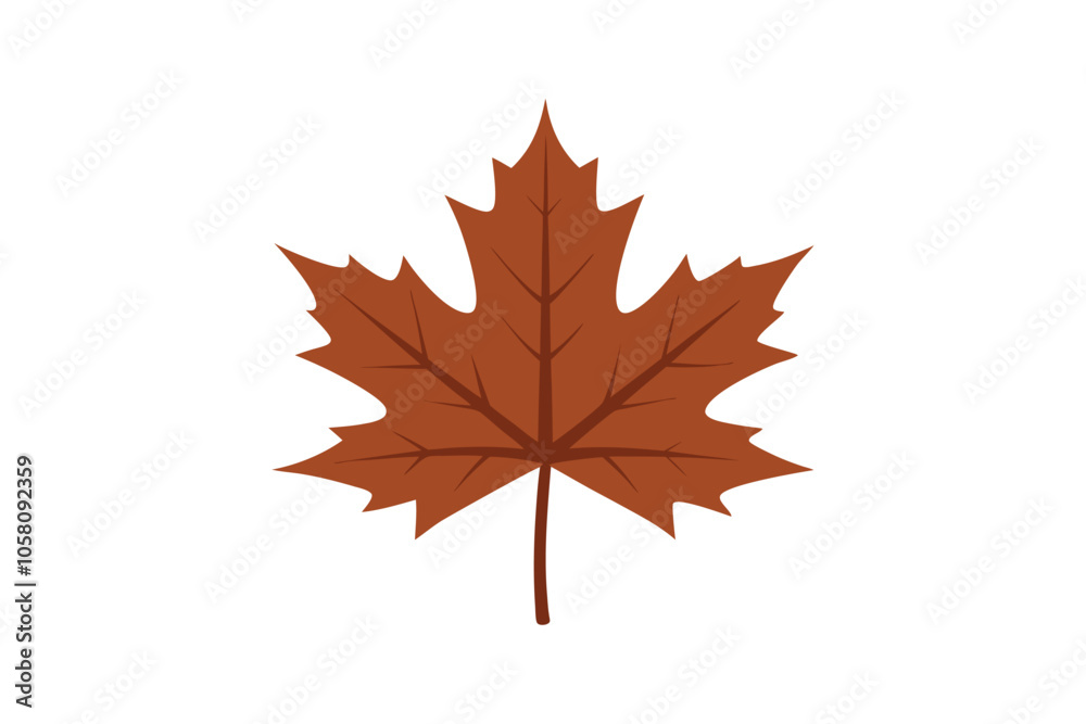 Fototapeta premium Autumn Maple Leaf Vector Illustration: Vibrant Seasonal Foliage Isolated on White Background for Rustic and Natural Design
