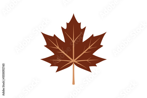Autumn Maple Leaf Vector Illustration: Vibrant Seasonal Foliage Isolated on White Background for Rustic and Natural Design