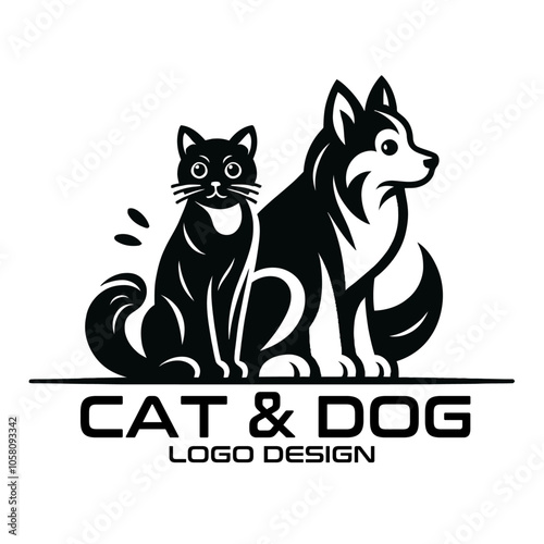 Cat And Dog Vector Logo Design