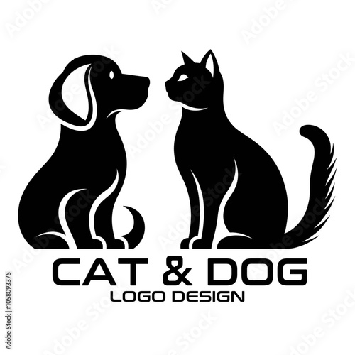 Cat And Dog Vector Logo Design photo