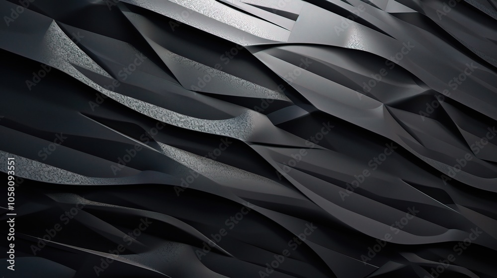 Obraz premium 3D Abstract Black Wave Patterns in High Definition