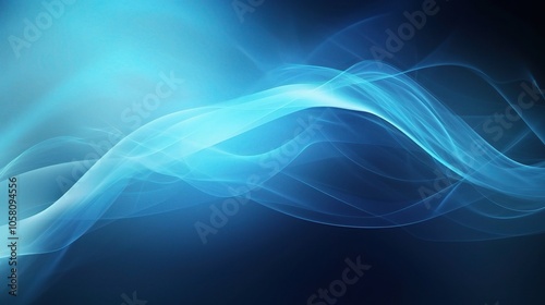 Ethereal Blue Wave Abstract Art in 3D Style