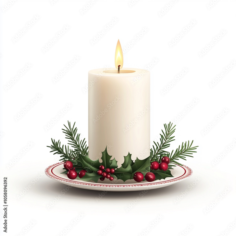 christmas candle isolated on white background christmas candle isolated on white background