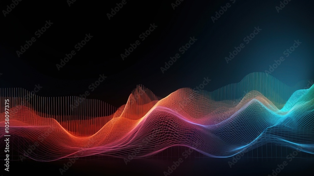 Abstract 3D Wave Pattern with Vibrant Colors Abstract 3D Wave Pattern with Vibrant Colors