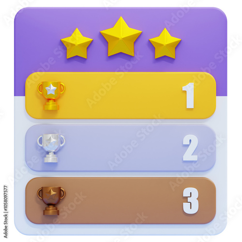 PNG 3D leaderboard icon isolated on a white background