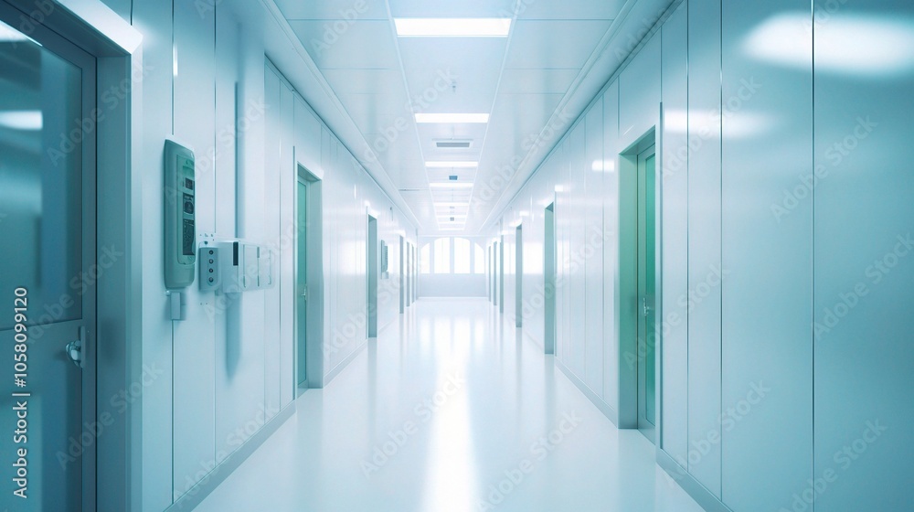 Fototapeta premium Modern 3D Corridor in a Clean Environment