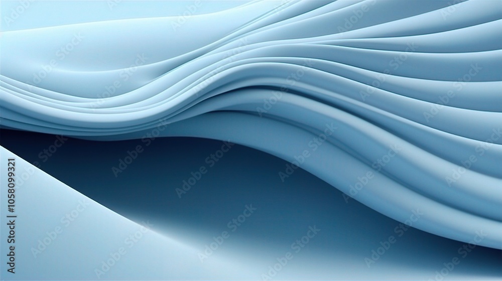 Obraz premium Abstract Blue Waves in 3D Design