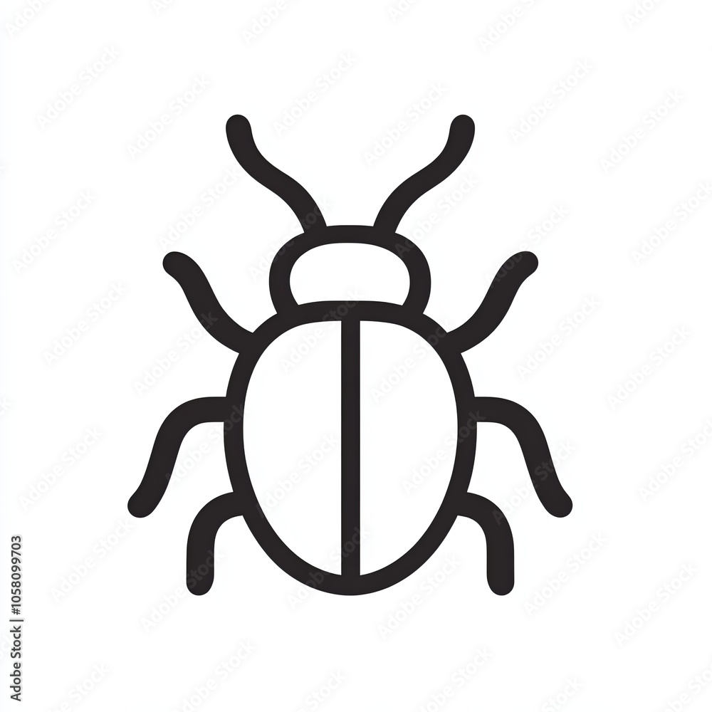 Fototapeta premium This simple line interface depicts a bug, symbolizing organic pest control methods ideal for sustainable gardening practices, icon