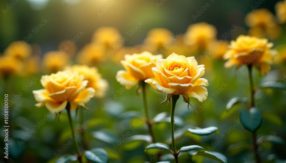 Blooming Sunshine A Field of Yellow Roses Blooming Sunshine A Field of Yellow Roses