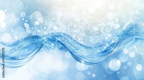 Abstract Blue Water Wave Background with Bokeh Lights - Perfect for Branding and Design
