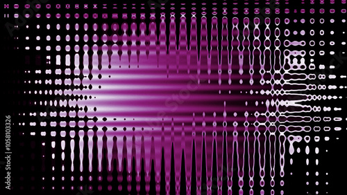 Abstract purple and black digital pattern with wave and dot textures. photo