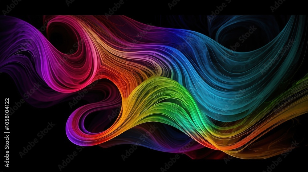 Colorful Wave Patterns in 3D Design Colorful Wave Patterns in 3D Design