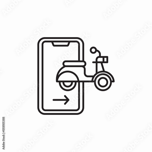 phone delivery moped icon sign vector