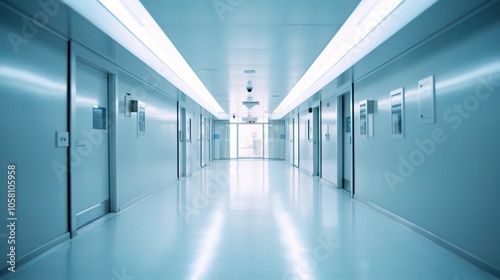 Modern 3D Hospital Corridor Design