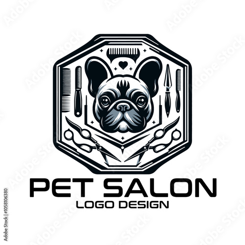 Pet Salon Vector Logo Design