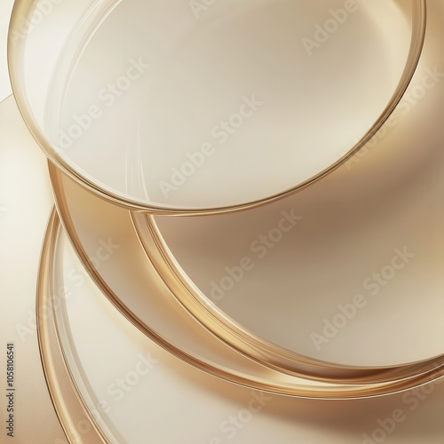 Abstract Gold and Beige Curved Lines - Minimalist Background Texture.