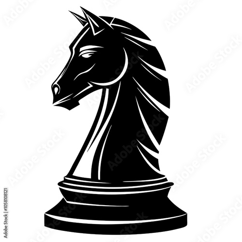 Knight Chess Piece: Black Knight Silhouette 