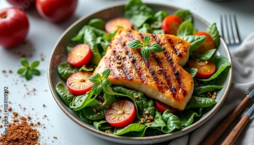  Delicious grilled chicken and tomato salad ready to be savored