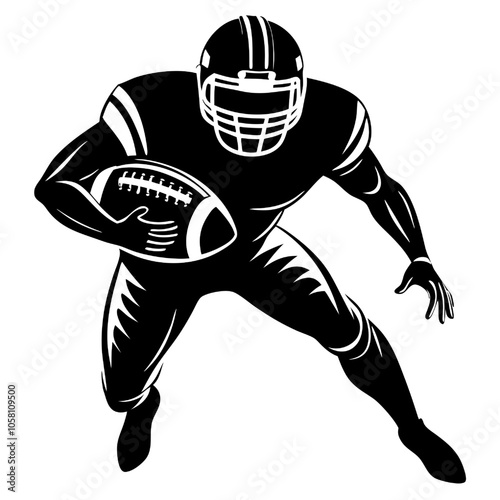 American Football Player Silhouette 