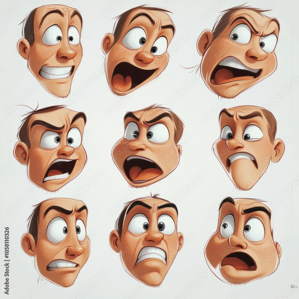 Arabic face Cartoon Character Expressions and Emotions Arabic face Cartoon Character Expressions and Emotions