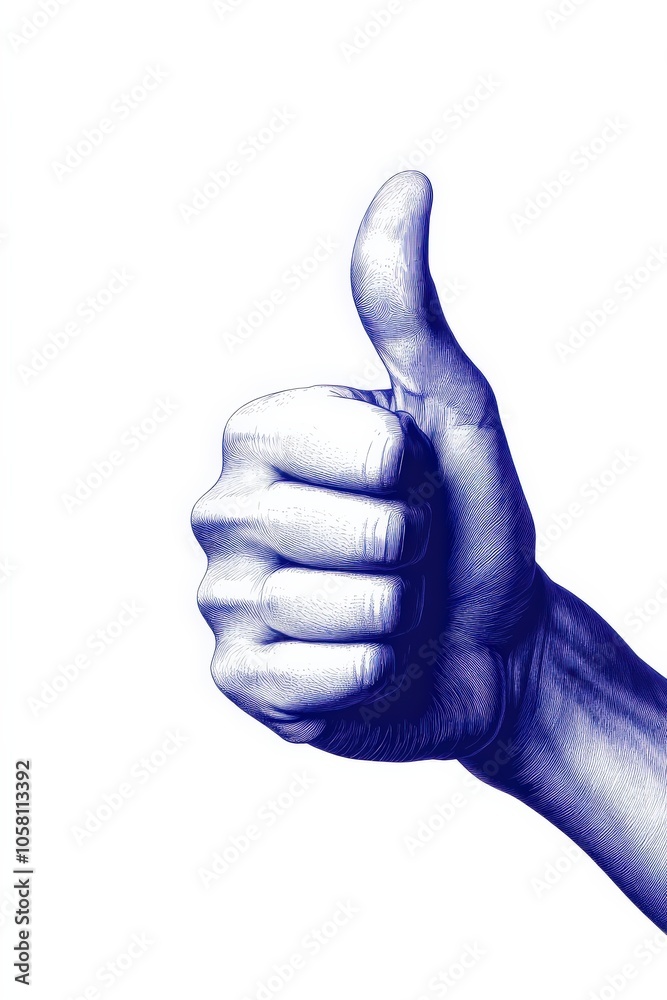 Hand showing thumbs up gesture on a white background. Hand showing thumbs up gesture on a white background.