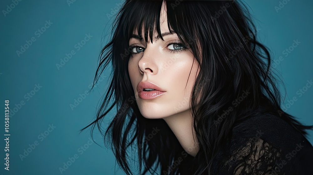 Elegant Portrait of a Woman with Soft Features Elegant Portrait of a Woman with Soft Features