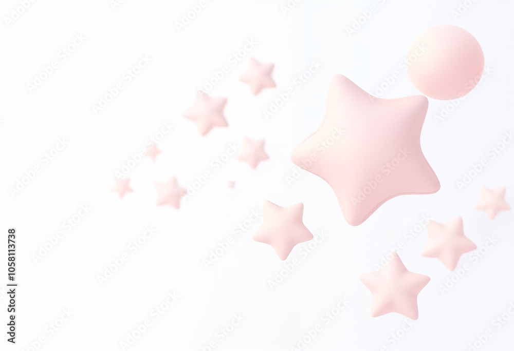 pink stars decoration isolated on white transparent background pink stars decoration isolated on white transparent background