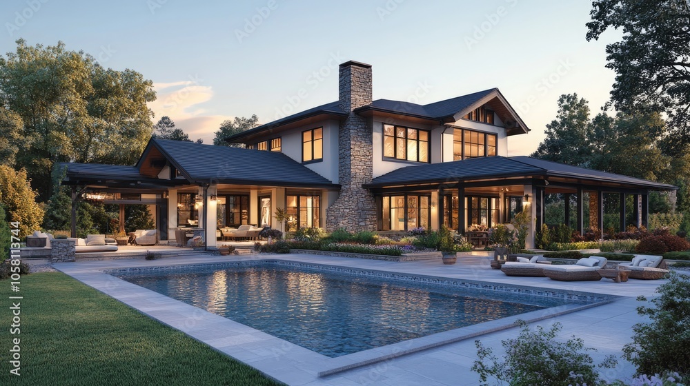 Modern Luxury Home with Pool and Outdoor Living Space Modern Luxury Home with Pool and Outdoor Living Space
