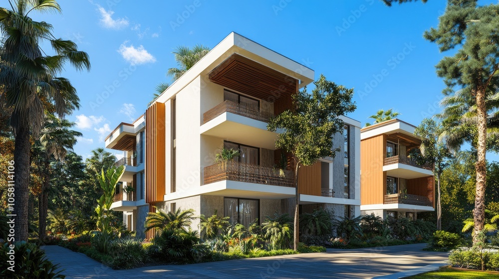 Contemporary Residential 3D Rendering in Nature Contemporary Residential 3D Rendering in Nature