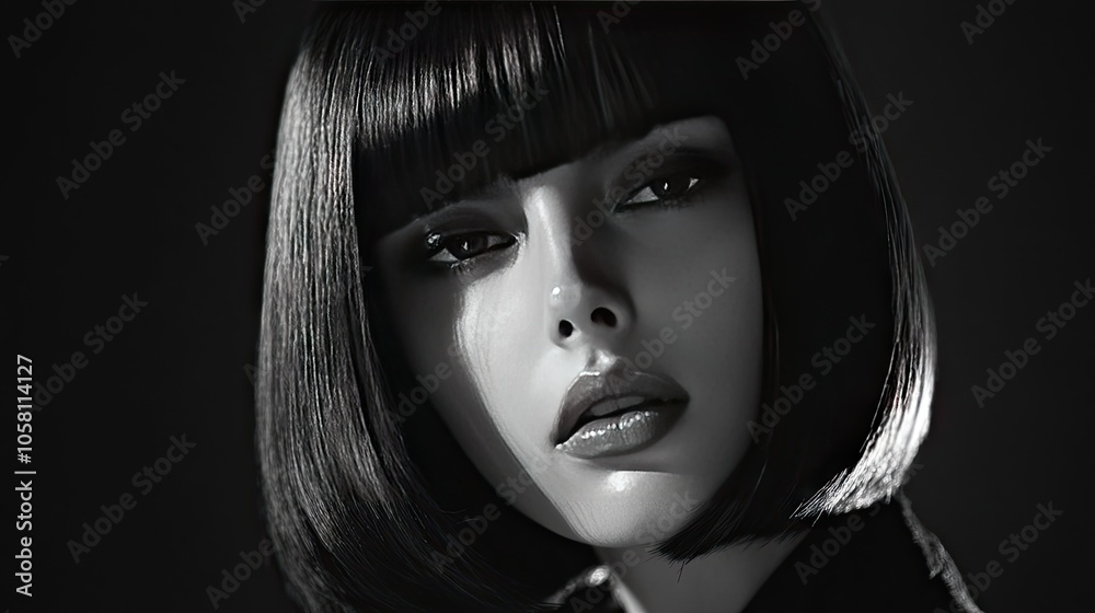 Elegant Portrait of a Stylish Woman with Short Hair Elegant Portrait of a Stylish Woman with Short Hair