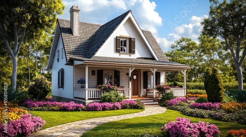 Cozy Cottage in 3D Digital Rendering
