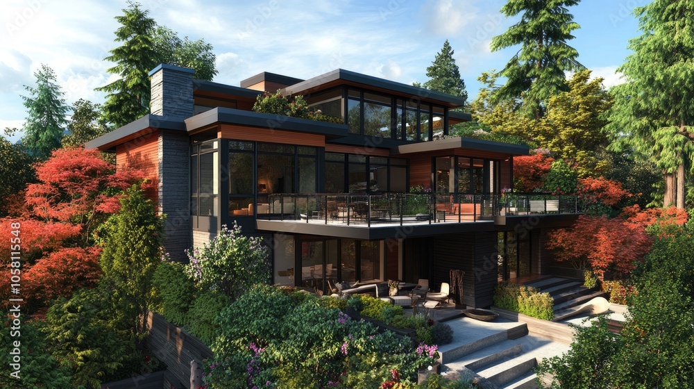 Modern Two-Storey Home with Lush Landscaping Modern Two-Storey Home with Lush Landscaping