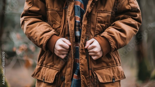 A teenager scowls, fists raised defensively, ready for confrontation in a show of aggressive energy. photo