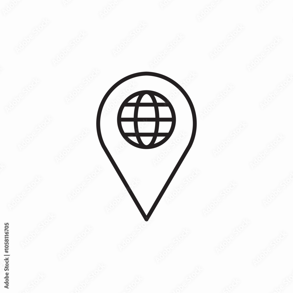 world location pin icon sign vector world location pin icon sign vector