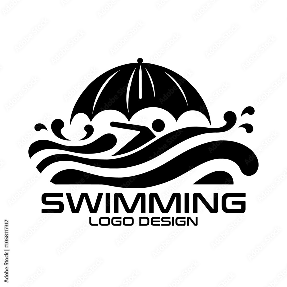 Swimming Vector Logo Design Swimming Vector Logo Design