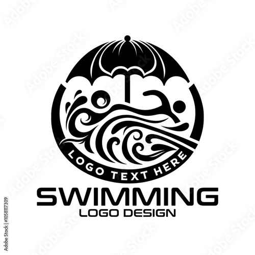 Swimming Vector Logo Design