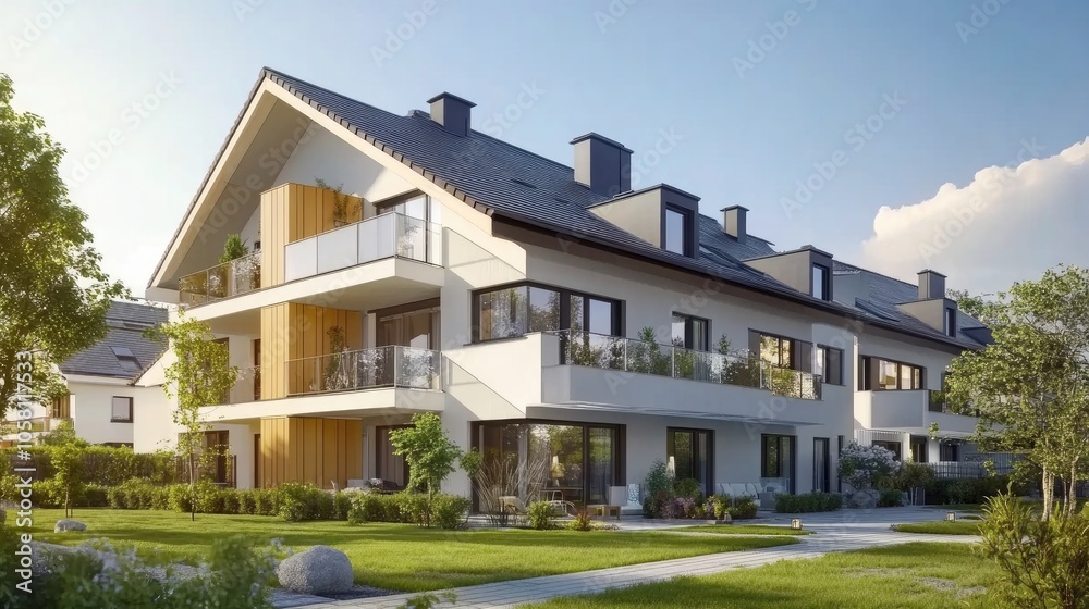Modern Residential Building 3D Visualization Modern Residential Building 3D Visualization