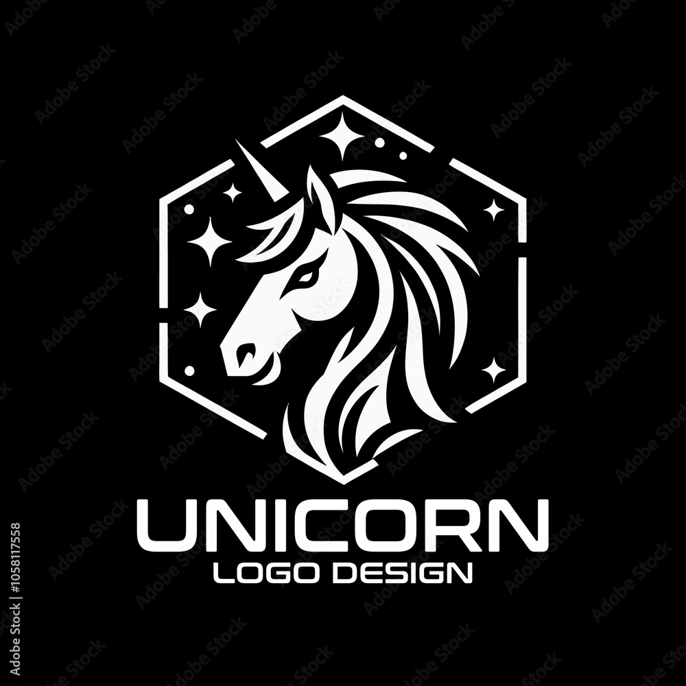 Fototapeta premium Unicorn Vector Logo Design