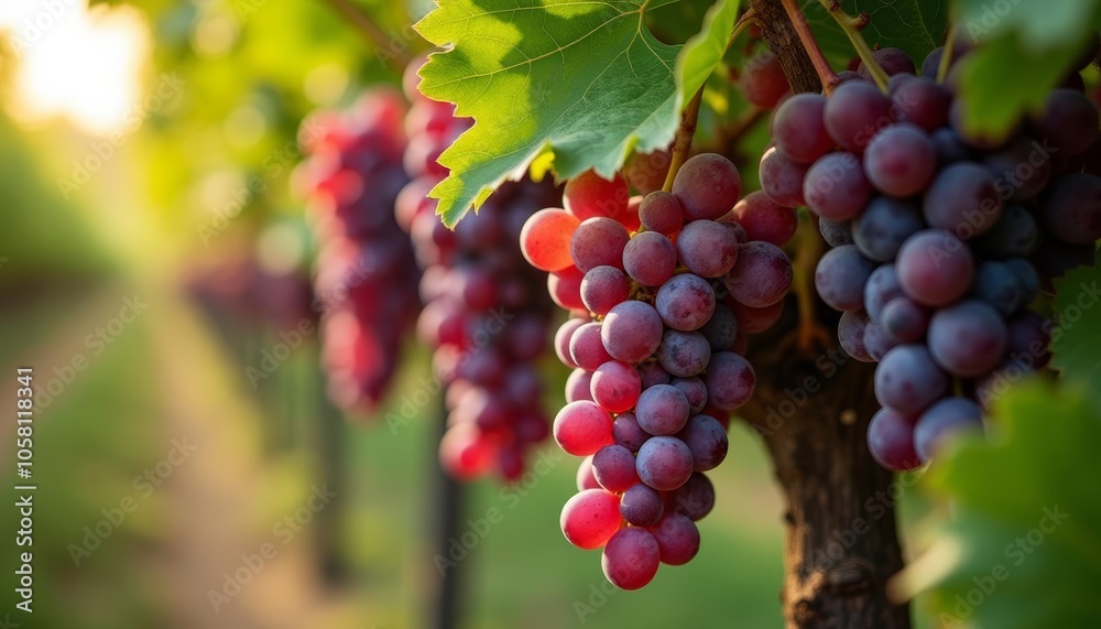 Bountiful harvest of vibrant red and purple grapes Bountiful harvest of vibrant red and purple grapes