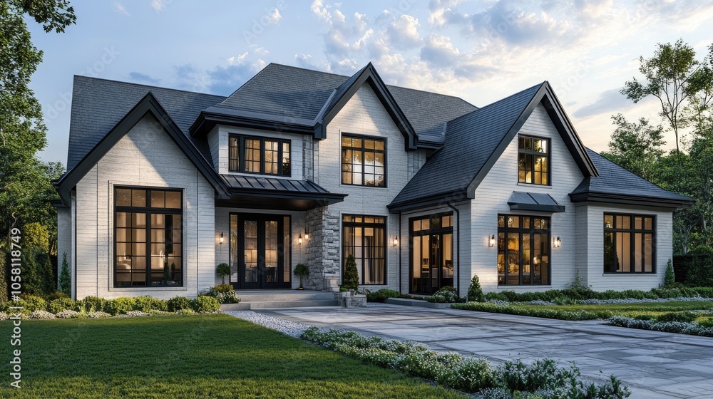 Charming Contemporary Home 3D Visualization Charming Contemporary Home 3D Visualization