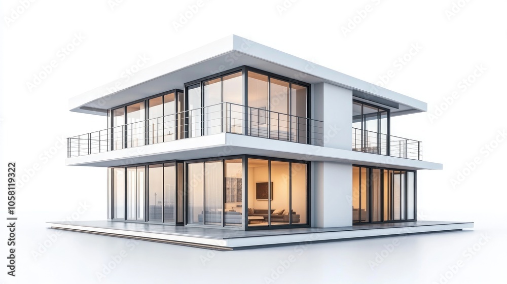 Modern 3D Rendered White House Design Modern 3D Rendered White House Design