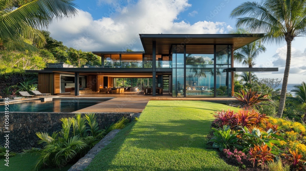 Modern Tropical House with Sleek Design and Pool Modern Tropical House with Sleek Design and Pool