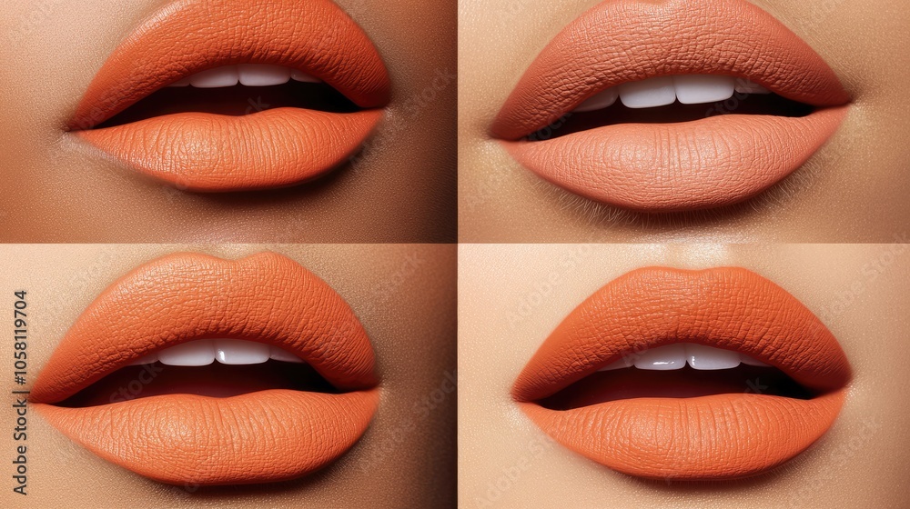 Obraz premium Vibrant Orange Lip Styles for Makeup Inspiration