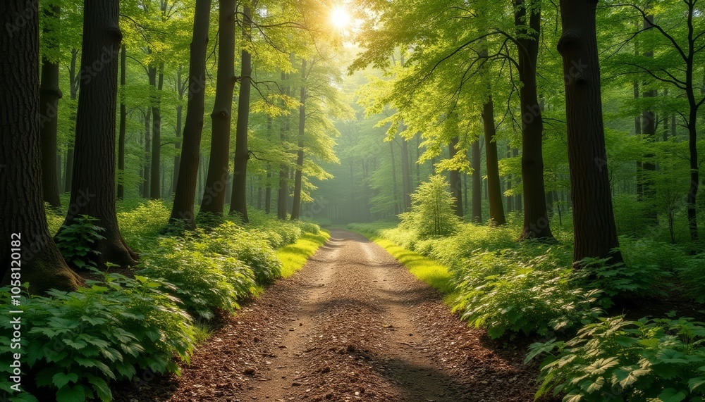 Obraz premium A serene forest path inviting exploration