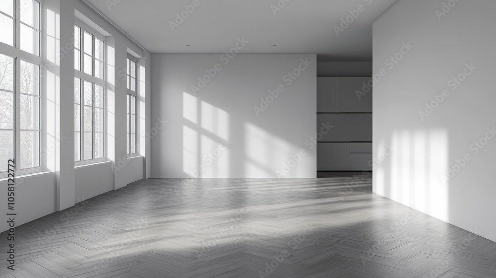 Spacious Minimalist Room with Natural Light Spacious Minimalist Room with Natural Light