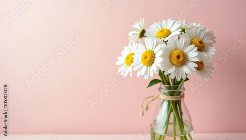 Obraz na płótnie Fresh and cheerful daisies in a glass vase w salonie