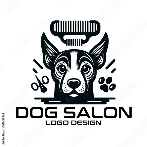 Dog Salon Vector Logo Design