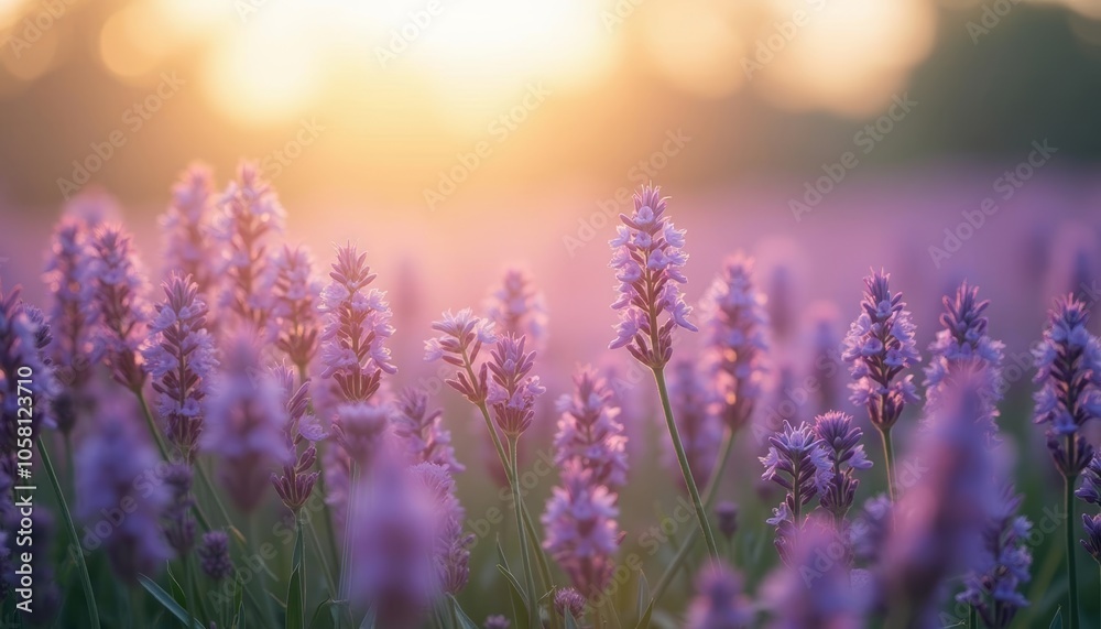  Blooming with the sunrise  A field of lavender awakens