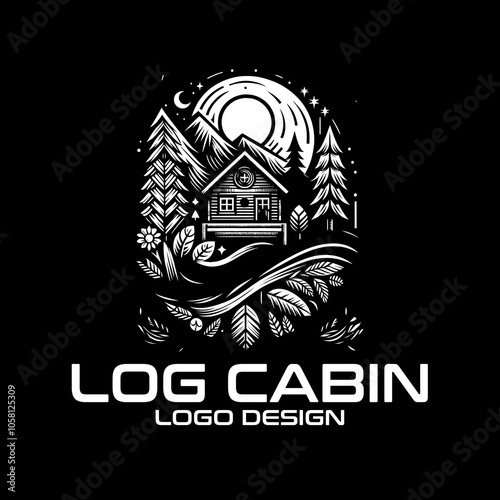 Log Cabin Vector Logo Design