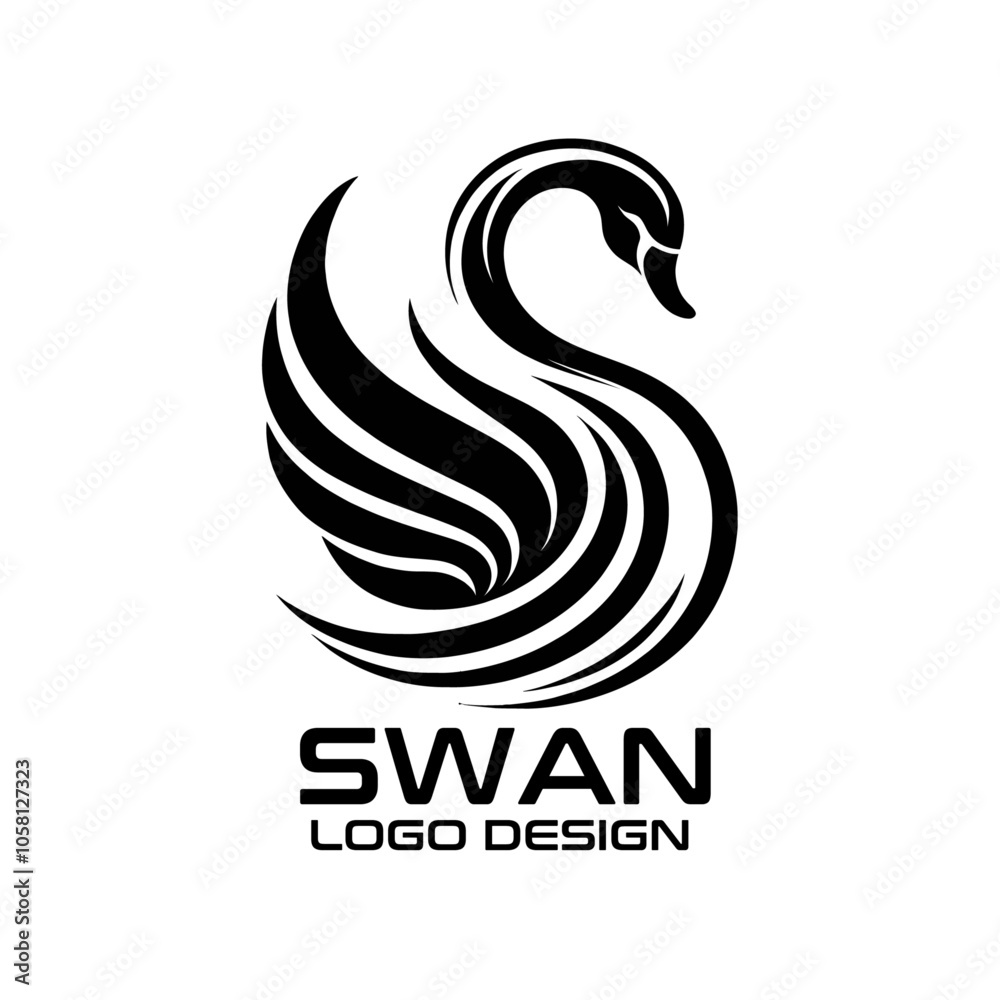 Swan Vector Logo Design Swan Vector Logo Design